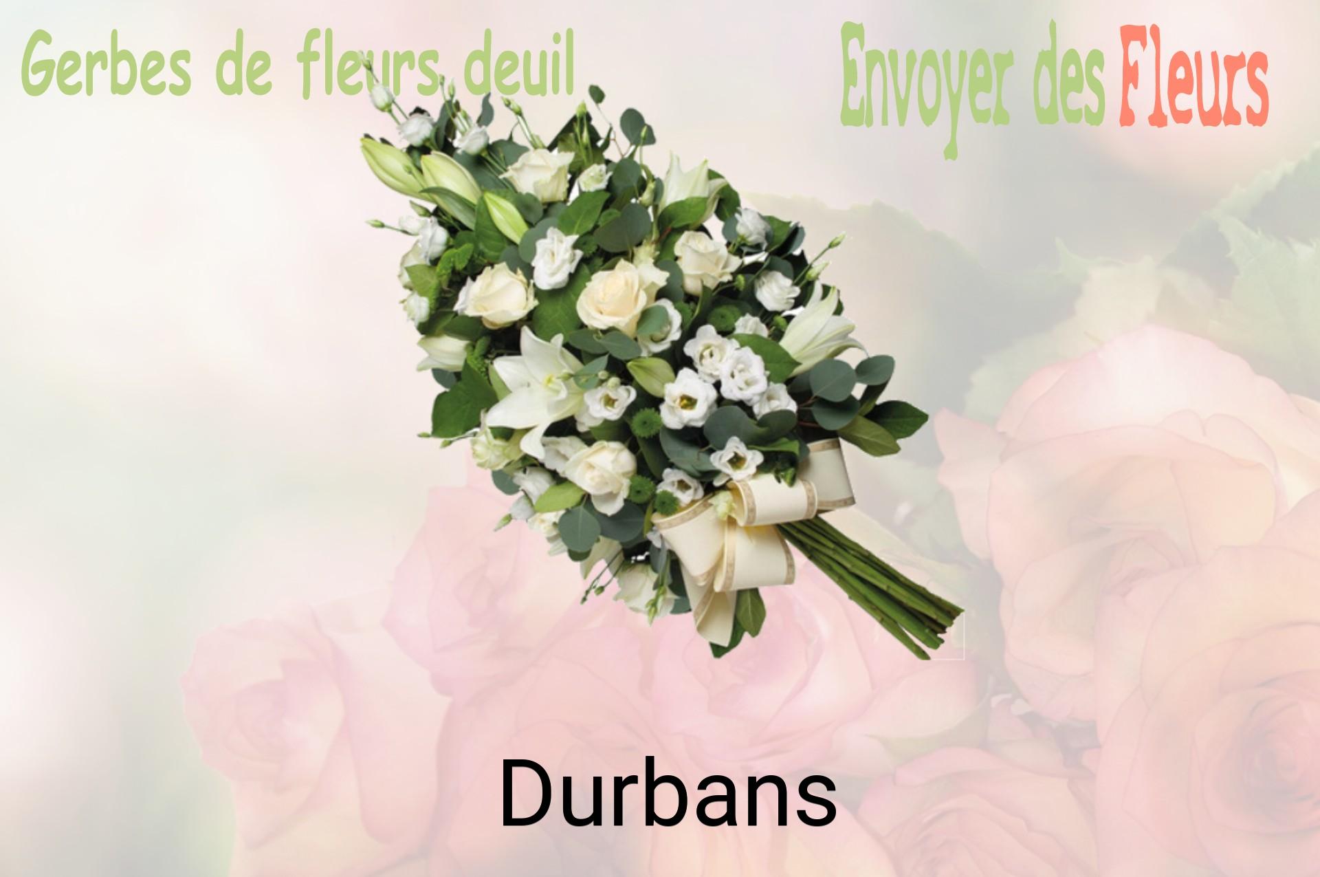 Gerbe de fleurs de deuil livrée à Durbans